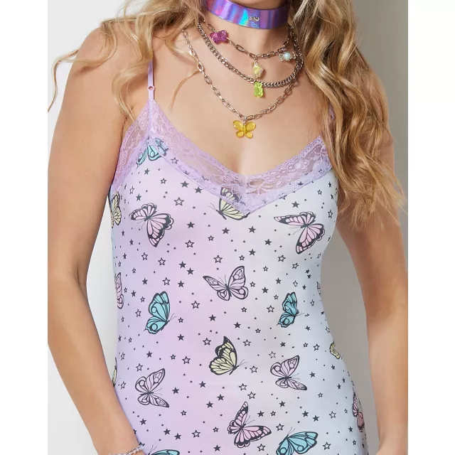 Pink Butterfly Print Cami Mini Dress at Spencer's