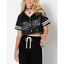 Stoned Weed Leaf Cropped Jersey at Spencer's