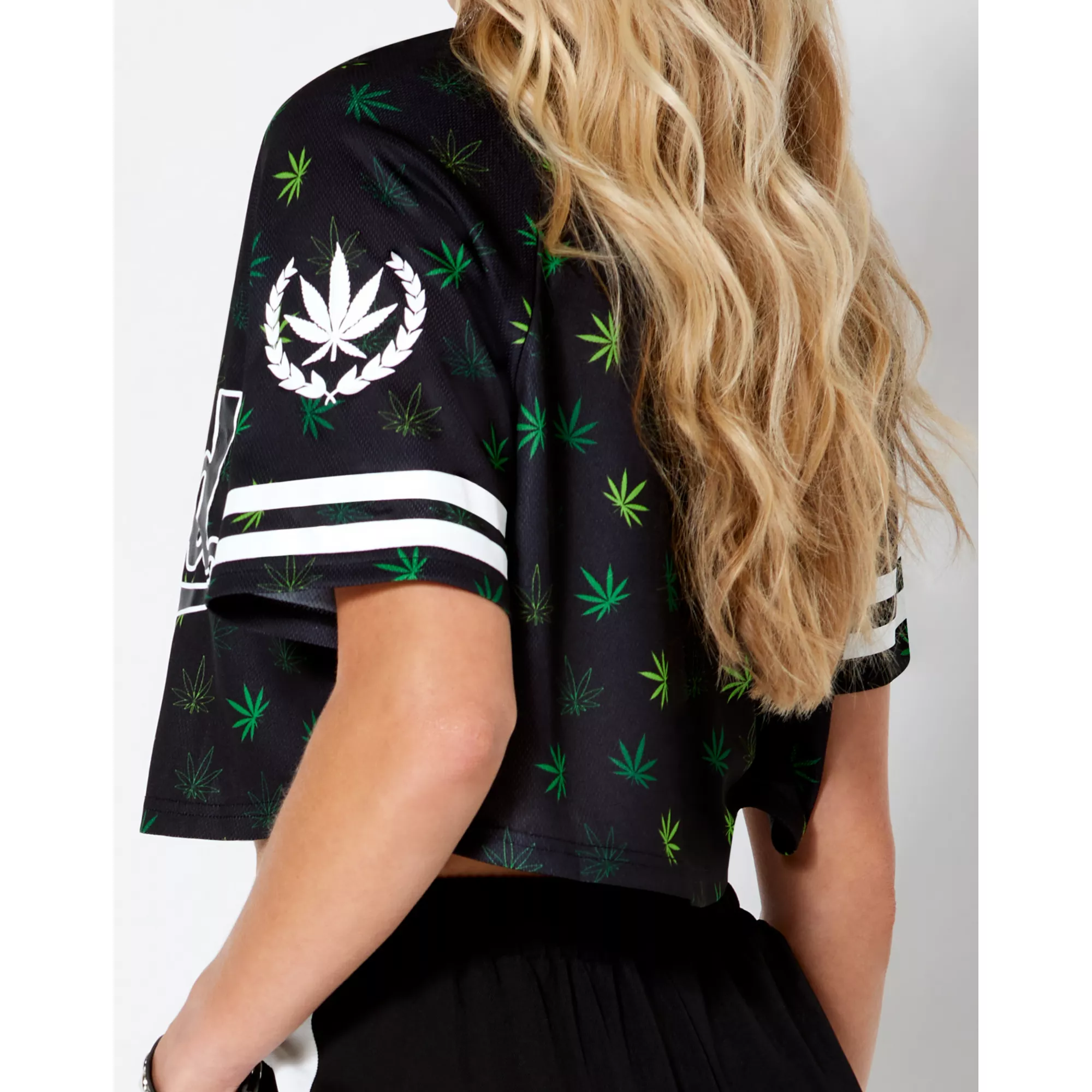 Stoned Weed Leaf Cropped Jersey at Spencer's