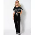 Stoned Weed Leaf Cropped Jersey at Spencer's