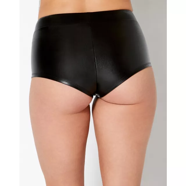 Leather Fringe Booty Shorts at Spencer's