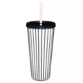 Playboy Bunny Pinstripe Cup with Straw - 20 oz. at Spencer's