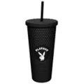 Playboy Black Textured Cup with Straw - 20 oz. at Spencer's