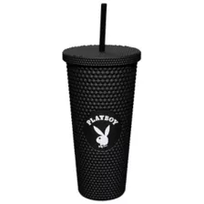 Playboy Black Textured Cup with Straw - 20 oz. at Spencer's