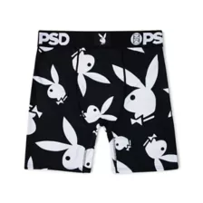 PSD Playboy Bunny White On Black Boxer Briefs at Spencer's
