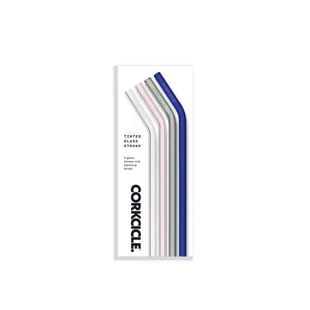 Multi-Color Tinted Glass Straws with Brush - 4 Pack at Spencer's