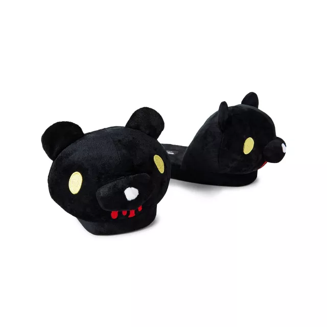 Black Gloomy Bear Plush Slippers at Spencer's