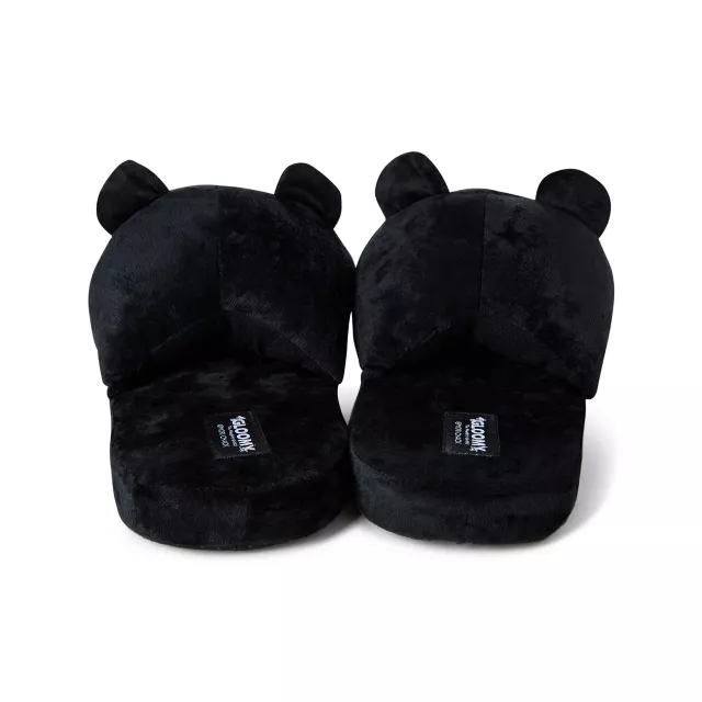 Black Gloomy Bear Plush Slippers at Spencer's