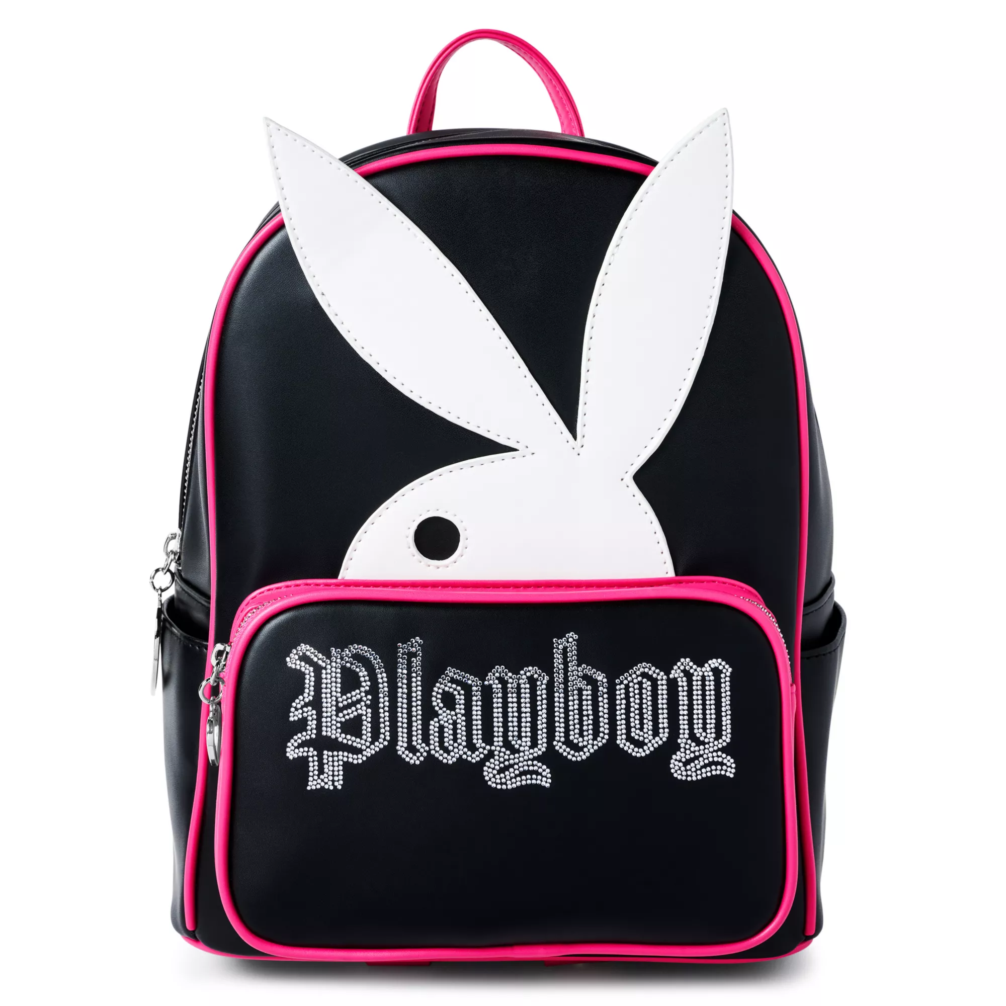 Pink and Black Playboy Rhinestone Mini Backpack