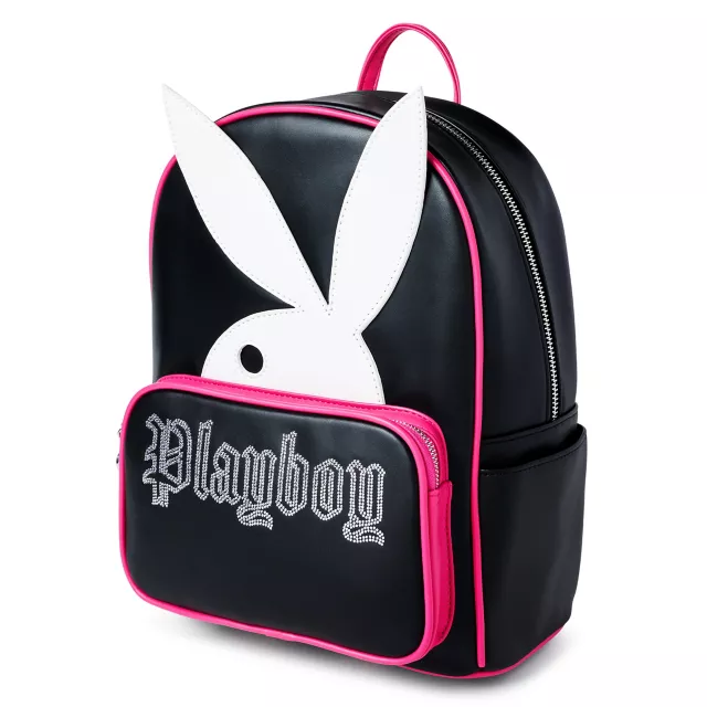 Pink and Black Playboy Rhinestone Mini Backpack