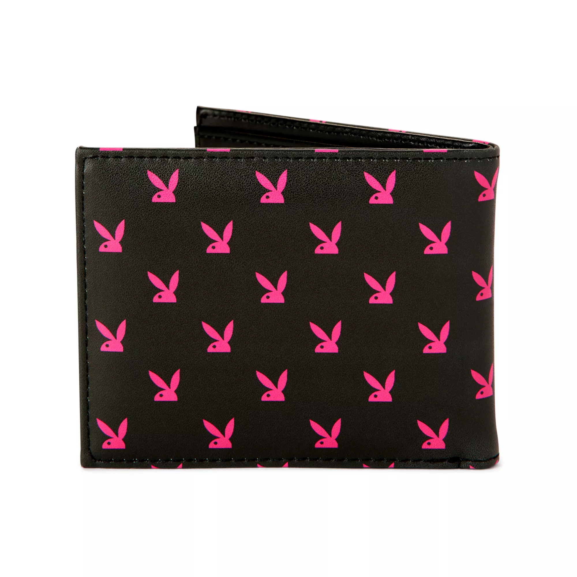 Black and Pink Rhinestone Playboy Bunny Bifold Wallet