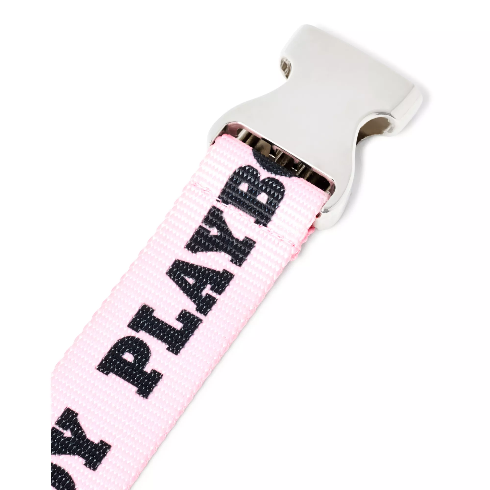 Pink Playboy Buckle Web Belt