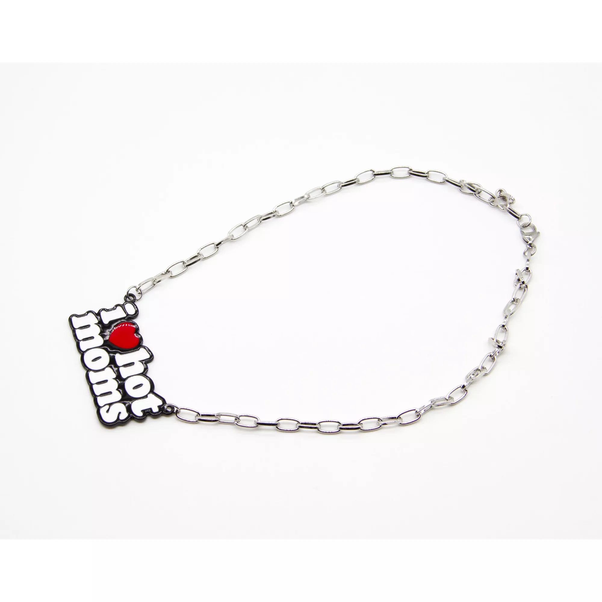 Silvertone I Heart Hot Moms Chain Necklace - Danny Duncan at Spencer's