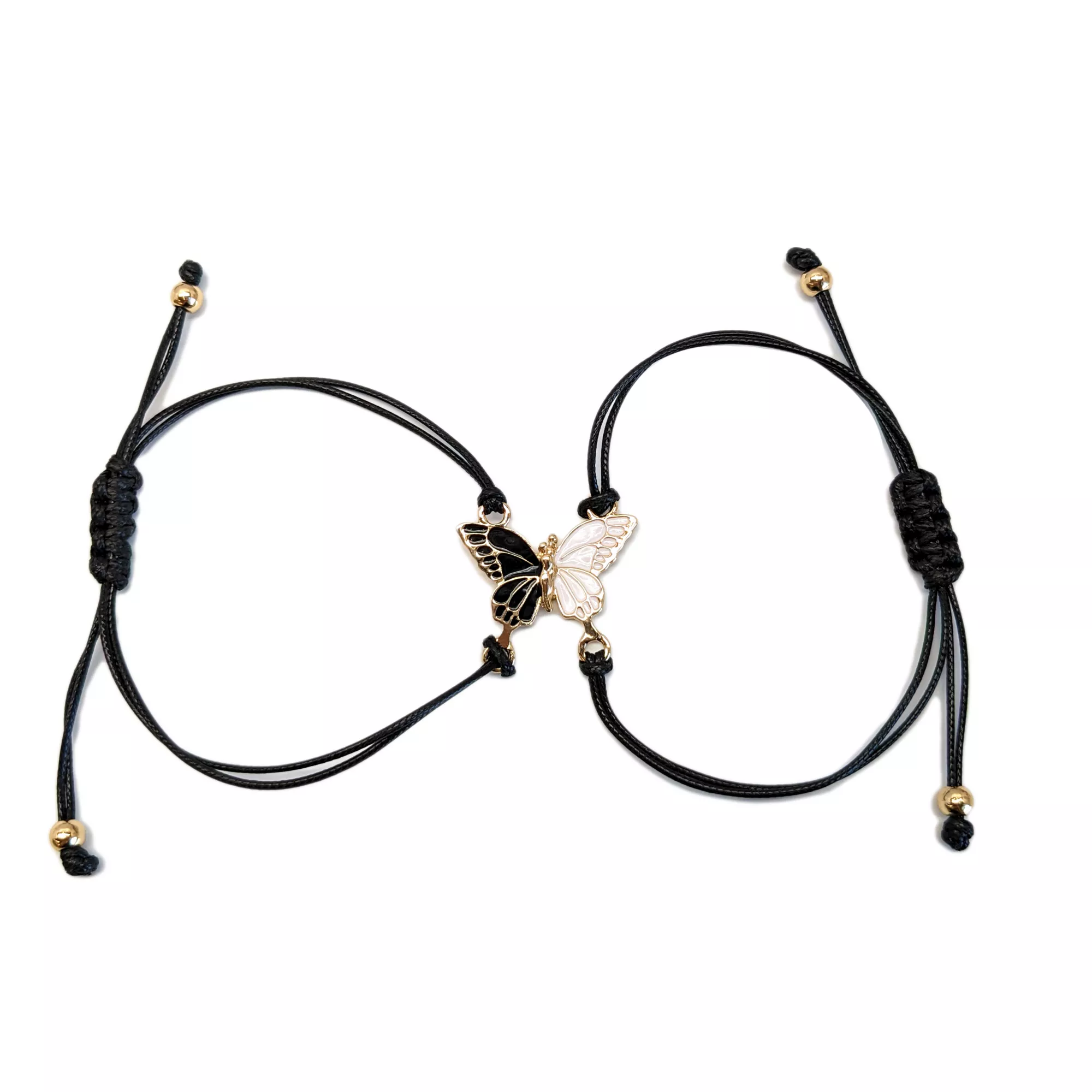 Black and White Butterfly Long Distance Magnetic Bracelets at Spencer's