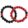 Black and Red Graffiti Long Distance Bracelets - 2 Pack at Spencer's