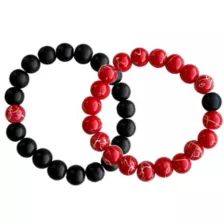 Black and Red Graffiti Long Distance Bracelets - 2 Pack at Spencer's