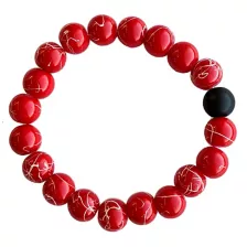 Black and Red Graffiti Long Distance Bracelets - 2 Pack at Spencer's