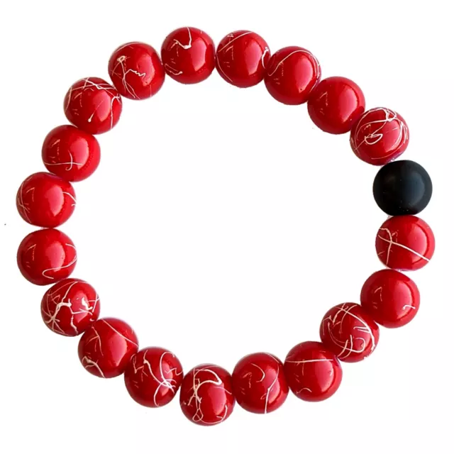 Black and Red Graffiti Long Distance Bracelets - 2 Pack at Spencer's