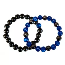 Gray and Blue Beaded Long Distance Bracelets at Spencer's