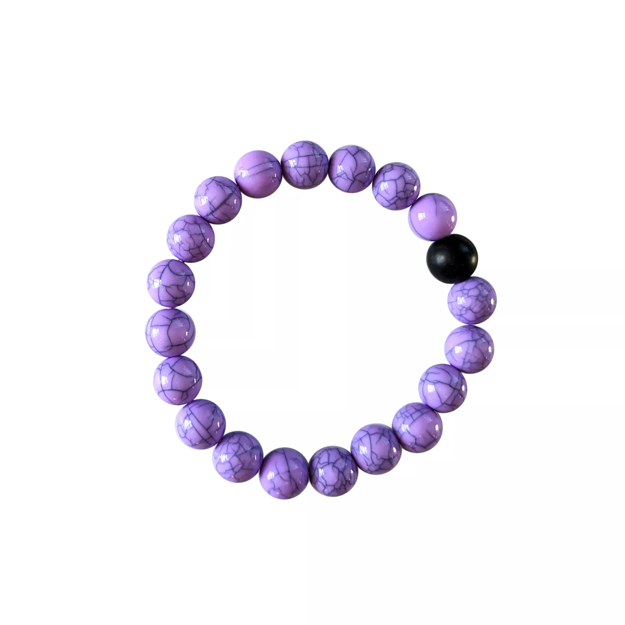 Black and Purple Marble Long Distance Bracelets - 2 Pack at Spencer's
