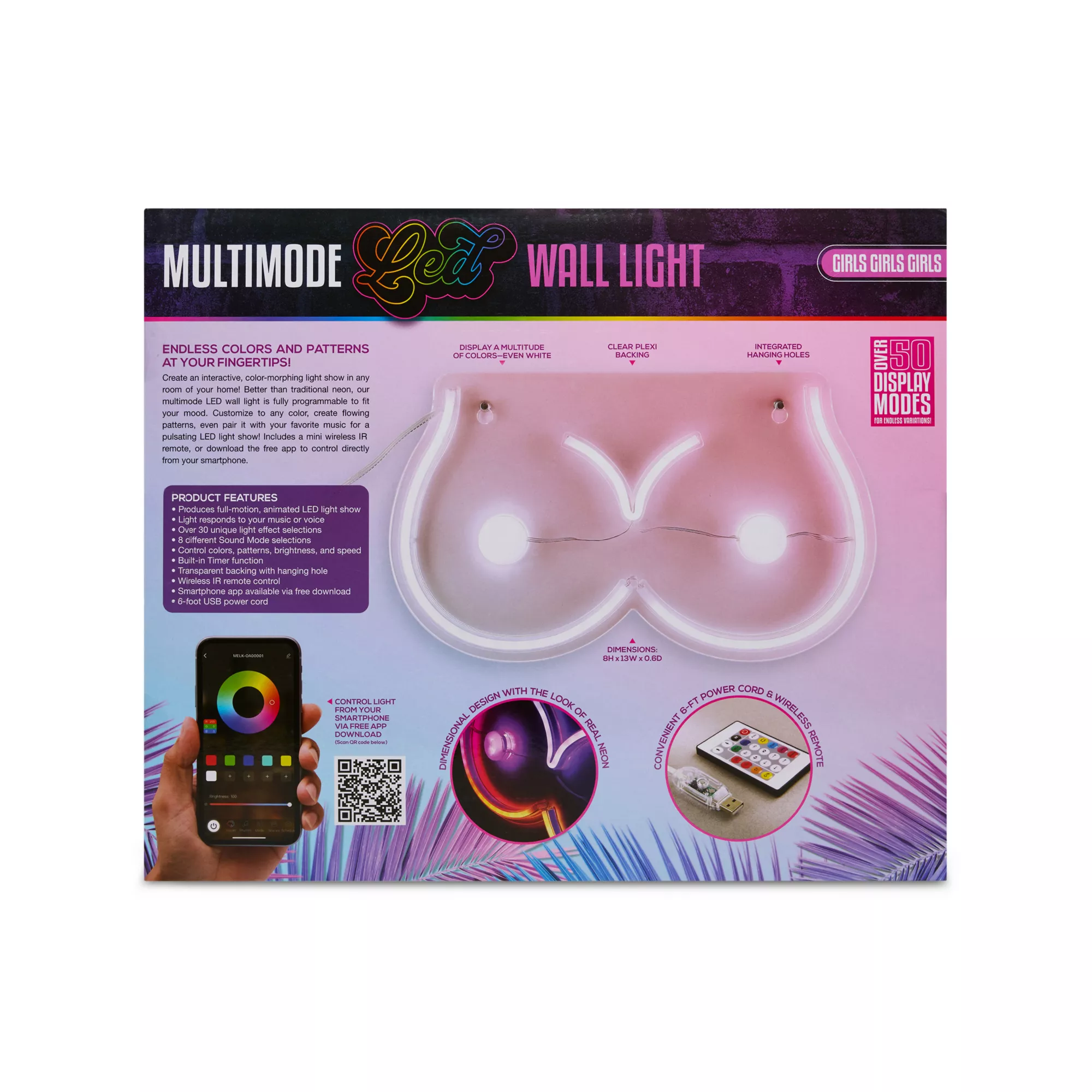 Neon Boobs LED Wall Light at Spencer's