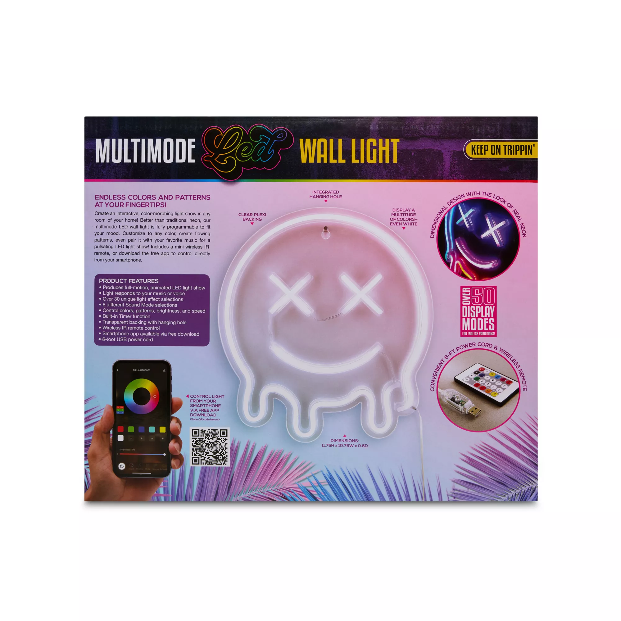 Trippy Smiley Face Neon Light