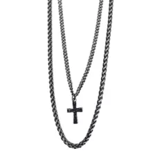 Burned Silver Cross Chain Necklaces at Spencer's