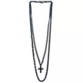 Black Cross Layered Chain Necklaces at Spencer's