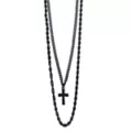 Black Cross Layered Chain Necklaces at Spencer's