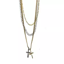Multi-Pack Goldtone and Silvertone Cross Pendant Chain Necklace - 3 Pack at Spencer's