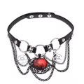 Blood Moon Pentagram Skull Chain Choker Necklace at Spencer's