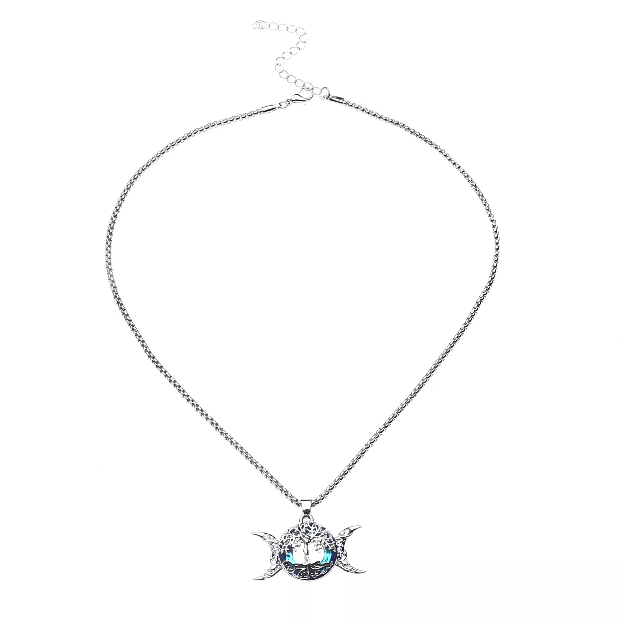 Silvertone Crescent Moon Necklace at Spencer's