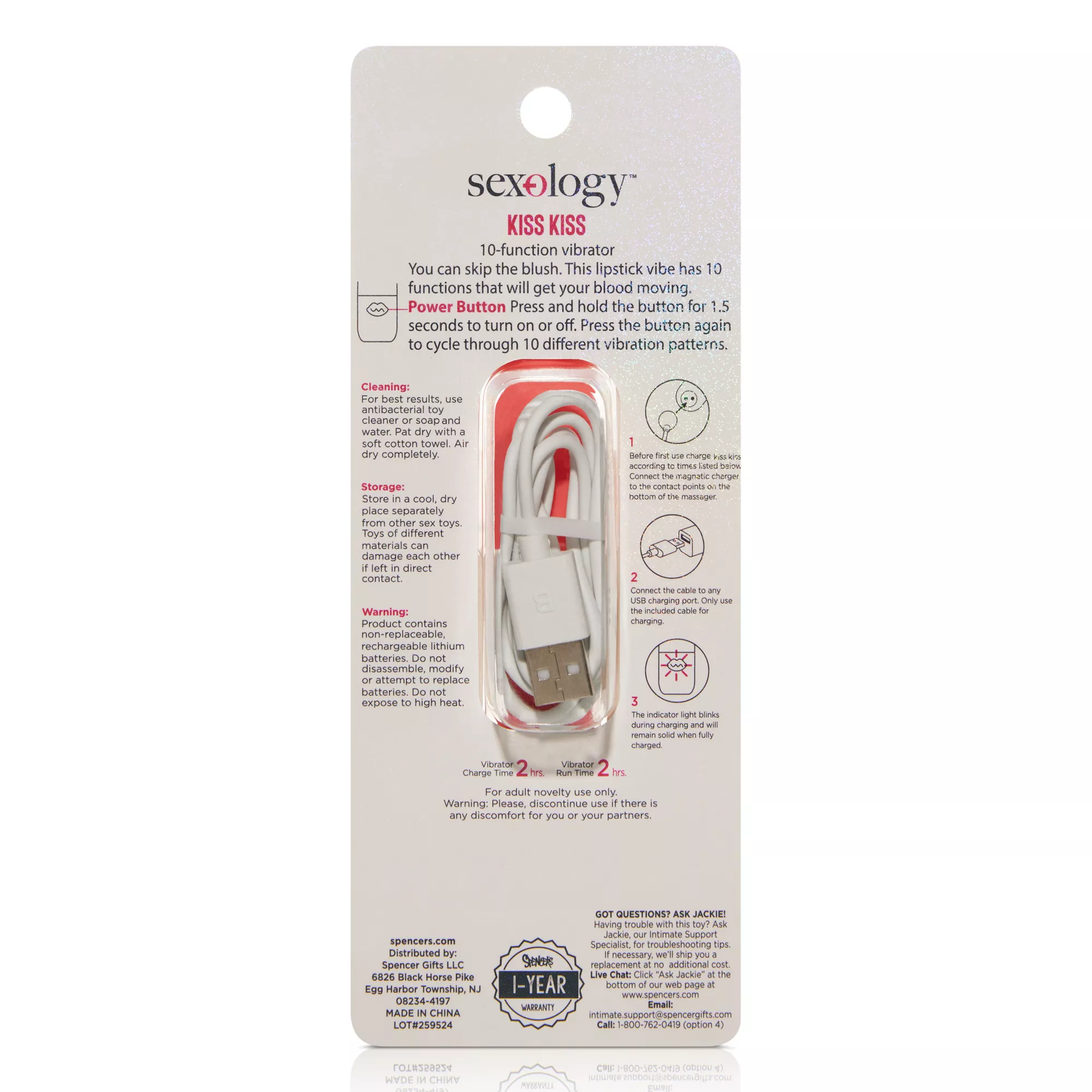 Kiss Kiss 10-Function Lipstick Vibrator - Sexology