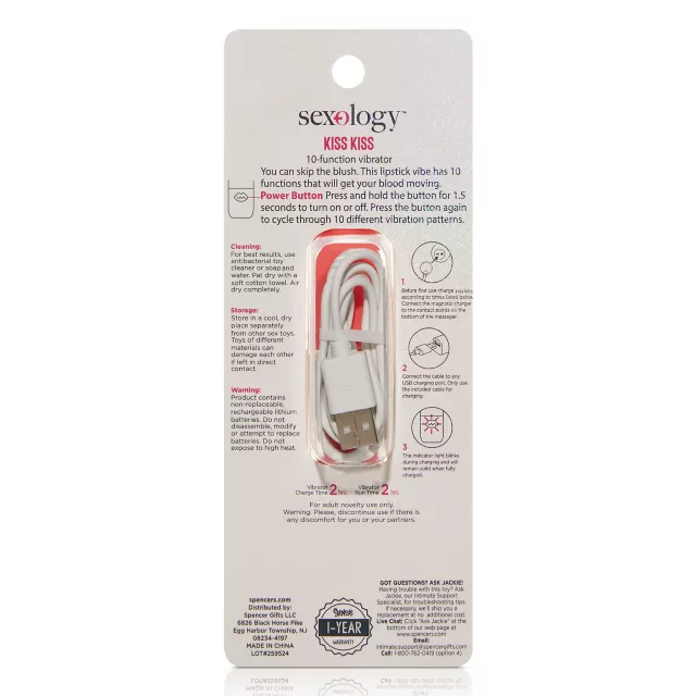 Kiss Kiss 10-Function Lipstick Vibrator - Sexology