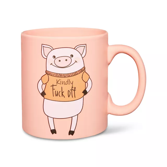 Kindly Fuck Off Pig Coffee Mug - 20 oz. at Spencer's