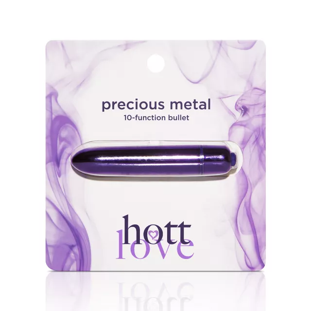 Purple Precious Metal 10-Function Waterproof Bullet Vibrator 3.5 Inch - Hott Love at Spencer's