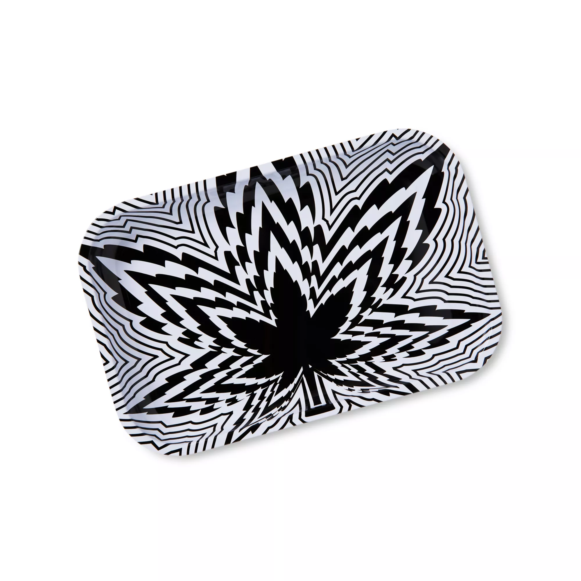 Black and White Pot Leaf Popout Tray