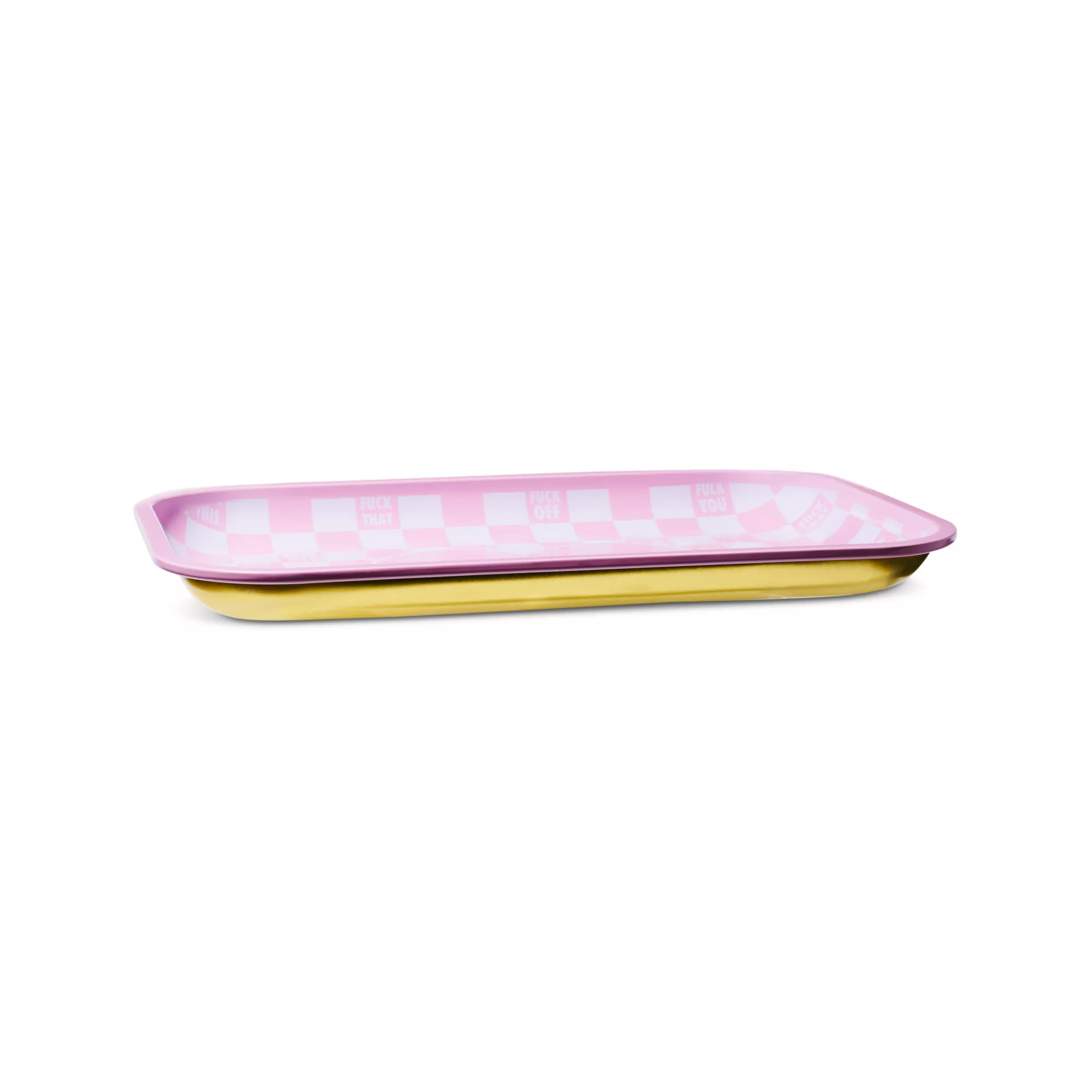 Fuck You Pink and White Checkered Tray at Spencer's