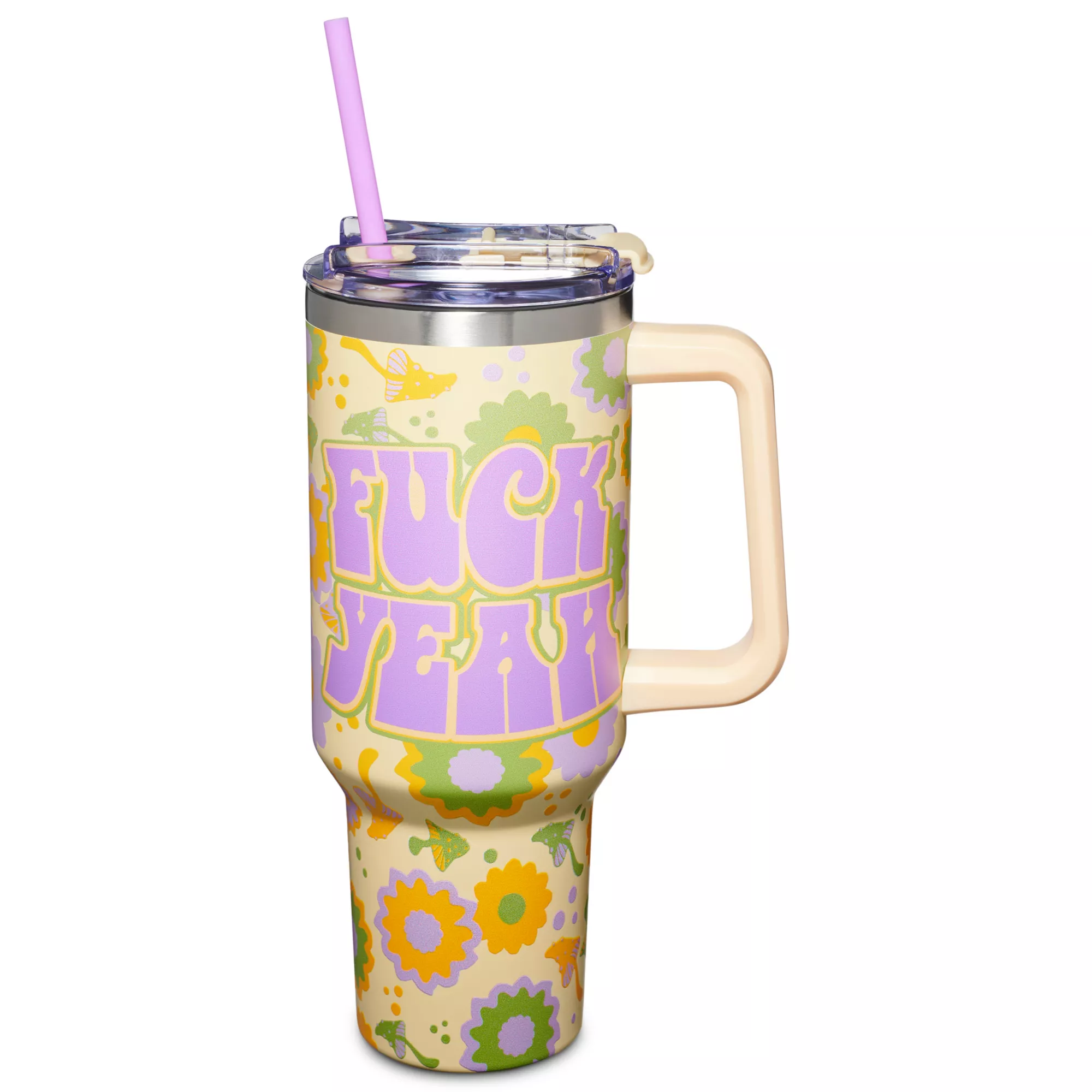 Fuck Yeah Travel Tumbler with Straw - 40 oz. at Spencer's