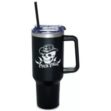 Skeleton Cowboy Travel Tumbler with Straw - 40 oz. at Spencer's