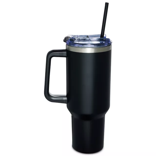 Skeleton Cowboy Travel Tumbler with Straw - 40 oz. at Spencer's