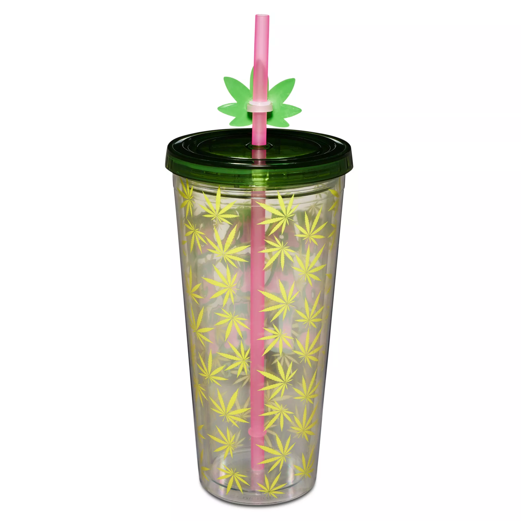 Wake Bake Slay Weed Leaf Cup with Straw - 22 oz. at Spencer's