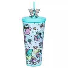 Pastel Mushroom Butterfly Cup with Straw - 22 oz. at Spencer's