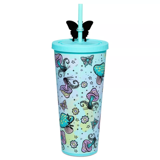Pastel Mushroom Butterfly Cup with Straw - 22 oz. at Spencer's