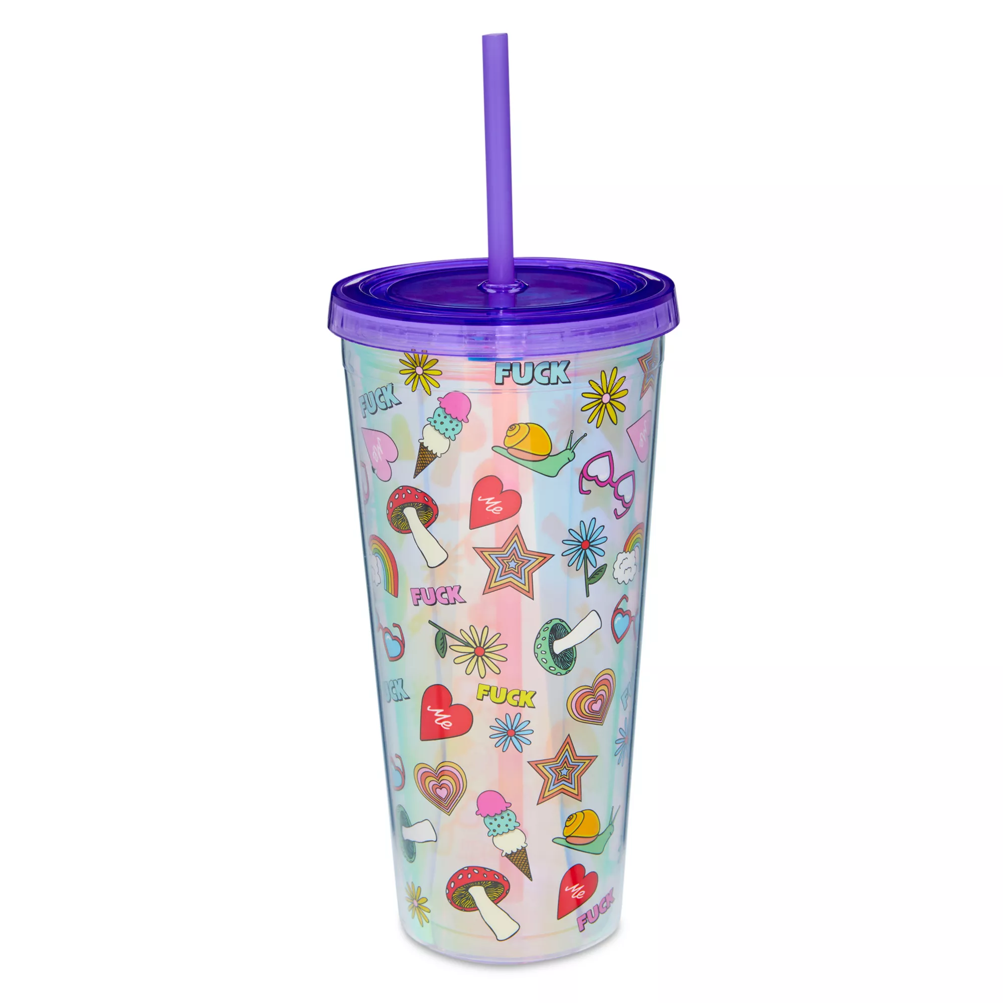 Silly Pattern Cup with Straw - 22 oz. at Spencer's