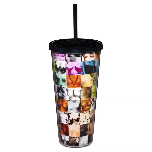 Boobs Collage Cup with Straw - 22 oz. at Spencer's