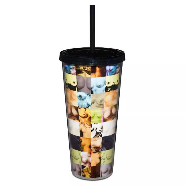 Boobs Collage Cup with Straw - 22 oz. at Spencer's