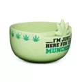 Here for the Munchies Weed Leaf Snack Bowl with Smartphone Holder - 32 oz. at Spencer's