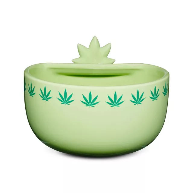 Here for the Munchies Weed Leaf Snack Bowl with Smartphone Holder - 32 oz. at Spencer's
