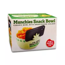 Here for the Munchies Weed Leaf Snack Bowl with Smartphone Holder - 32 oz. at Spencer's